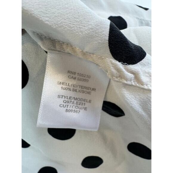 Equipment silk black and white button down L - Picture 4 of 5